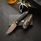 Butterfly-CG Crossbar Lock EDC Folding Pocket Knife,2.99'' 14C28N Steel Blade,Carbon Fiber G10 Handle