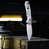 Firefly Ultra-S Crossbar Lock EDC Folding Pocket Knife,2.99" M390 Steel Blade,Titanium Handle