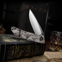 Phoenix-3D Liner Lock Folding Pocket Knife 3.7'' N690 Steel Blade, 3D Printing Patterns G10 Handle