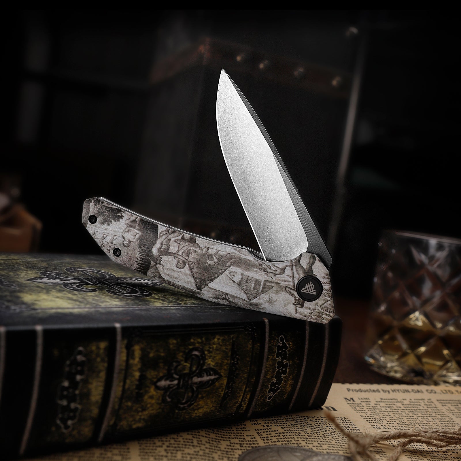 Phoenix-3D Liner Lock Folding Pocket Knife 3.7'' N690 Steel Blade, 3D Printing Patterns G10 Handle
