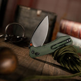 Koala Plus-GM Crossbar Lock EDC Folding Pocket Knife,2.99'' 14C28 Steel Blade, Micarta Handle