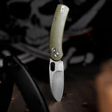 Lamb-03G Crossbar Lock EDC Folding Pocket Knife,N690 Steel Blade,G10 Handle