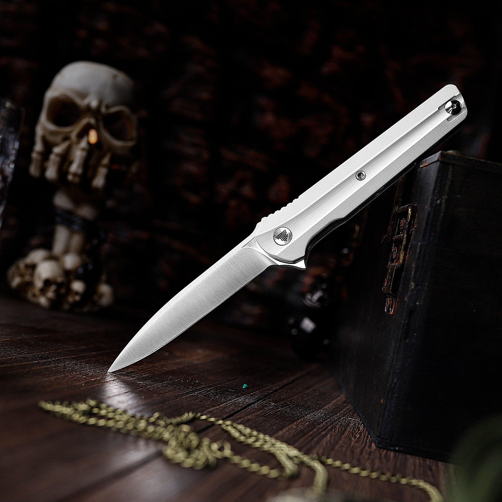 Seagu11-W Liner Lock  Folding Pocket Knife 3.4'' 14C28N Steel Blade,G10 Handle