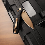 Dragonfly-CG Crossbar Lock EDC Folding Pocket Knife,2.99'' 14C28N Steel Blade,Carbon Fiber G10 Handle