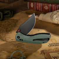 Hippo-GM Crossbar Lock EDC Folding Pocket Knife,3.4" 14C28N Steel Blade,Micarta Handle