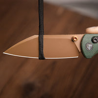 Firefly-GM Crossbar Lock EDC Folding Pocket Knife,2.99" 14C28N Steel Blade,Micarta Handle