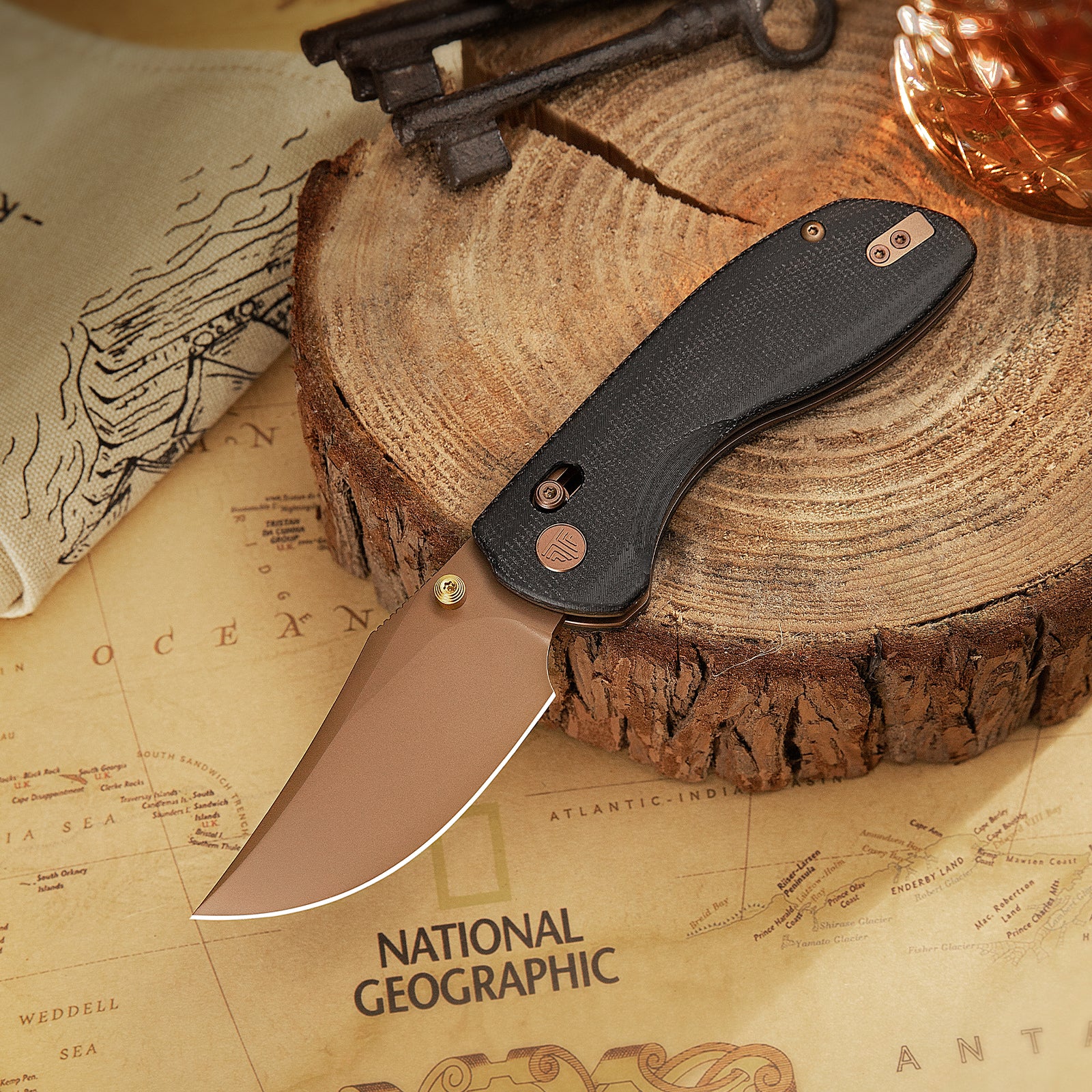 Hippo-BM Crossbar Lock EDC Folding Pocket Knife,3.4" 14C28N Steel Blade,Micarta Handle