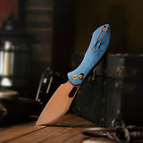 Batwing Plus-LM Crossbar Lock Folding Pocket Knife,3.4'' 14C28N Steel Blade,Micarta Handle
