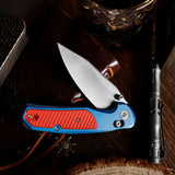 Hornet-08L Axis Lock EDC Folding Pocket Knife,3.34" 14C28N Steel Blade,Aluminium Handle