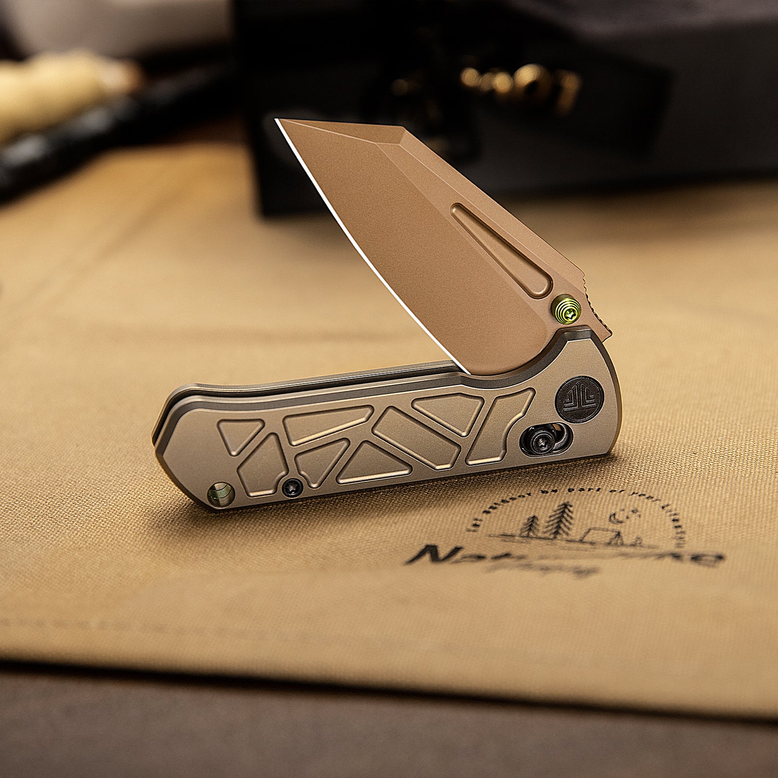 Skarn-RG Crossbar Lock EDC Folding Pocket Knife,2.9'' M390 Steel Blade, Titanium Handle