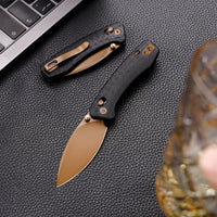 Koala-CG Crossbar Lock EDC Folding Pocket Knife,2.56'' N690 Steel Blade, Carbon Fiber G10 Handle