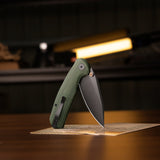 Hornet Pro-GM Button Line Lock EDC Folding Pocket Knife,3.34" 14C28N Steel Blade,Micarta Handle