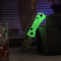 Andromeda-TG Button Liner Lock EDC Folding Knfe,2.3" 14C28N Steel Blade,G10 Handle