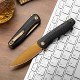 Hummingbird-CG Liner Lock EDC Folding Pocket Knife 2.99'' 14C28N Steel Blade,Carbon Fiber Style G10 Handle
