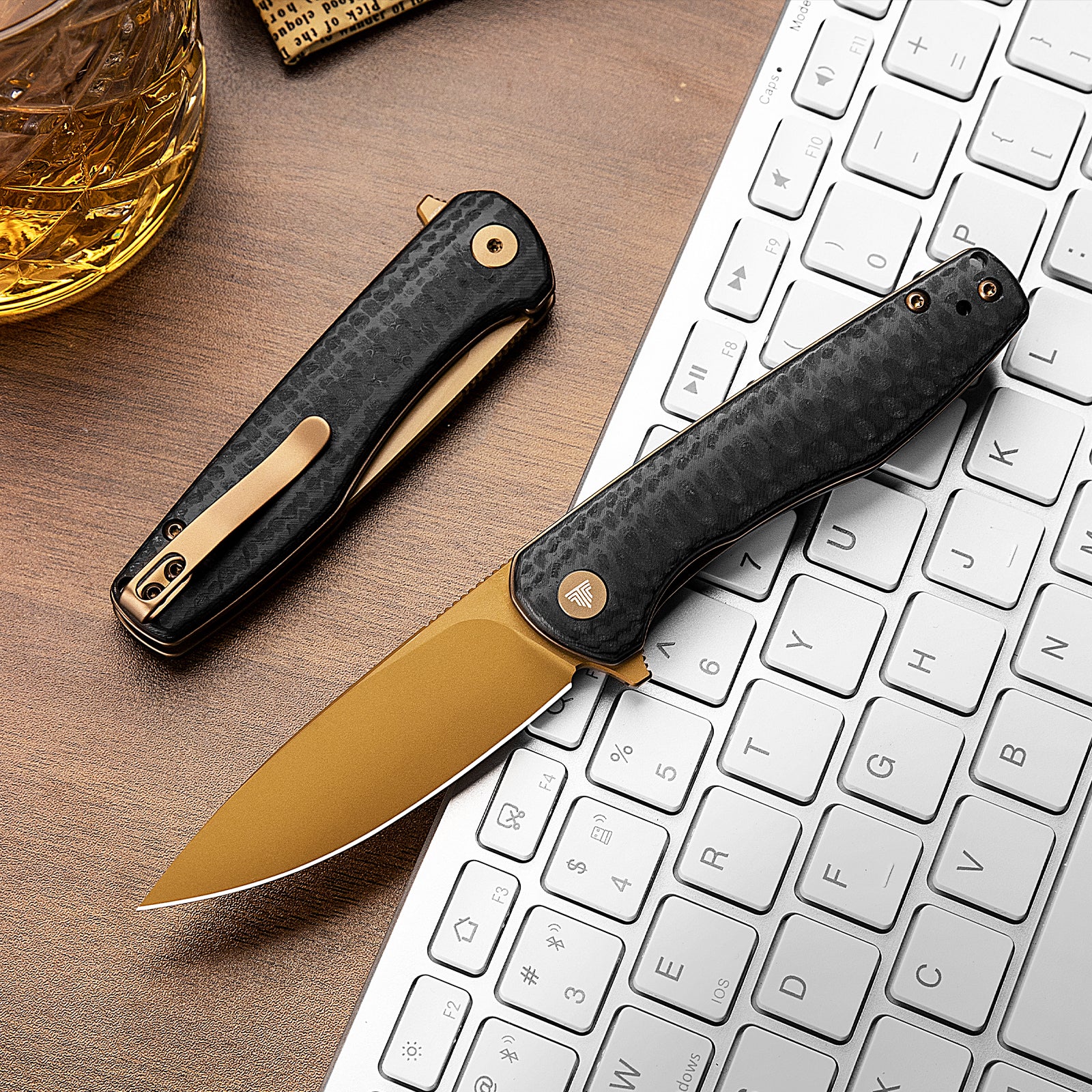 Hummingbird-CG Liner Lock EDC Folding Pocket Knife 2.99'' 14C28N Steel Blade,Carbon Fiber Style G10 Handle
