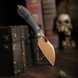 Batwing-CG/L Crossbar Lock Folding Pocket Knife,3.4'' 14C28N Steel Blade,Carbon Fiber G10 Handle