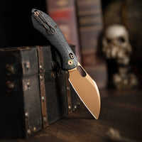 Batwing-CG/L Crossbar Lock Folding Pocket Knife,3.4'' 14C28N Steel Blade,Carbon Fiber G10 Handle