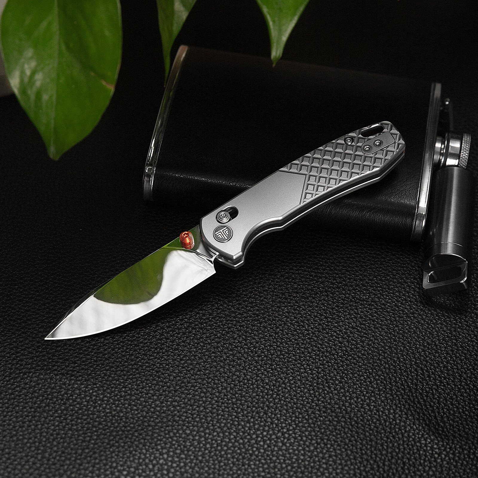 Dragonfly-M Crossbar Lock EDC Folding Pocket Knife, 2.99'' M390 Steel Blade, Titanium Handle