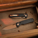 Sabretooth-CG Crossbar Lock Folding Pocket Knife,3.4'' 14C28N Steel Blade,  Carbon Fiber G10Micarta Handle