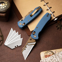 Puppy-LM Crossbar Lock EDC Folding Pocket Knife,2.62'' SK5 Steel Blade,Micarta Handle