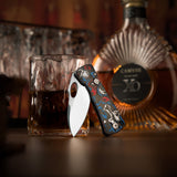 Andromeda Pro-RL Button Liner Lock EDC Folding Knfe,2.3" N690 Steel Blade,Fat Carbon Handle