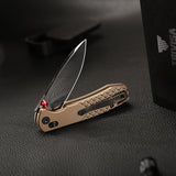 Dragonfly-DM Crossbar Lock EDC Folding Pocket Knife, 2.99'' M390 Steel Blade, Titanium Handle