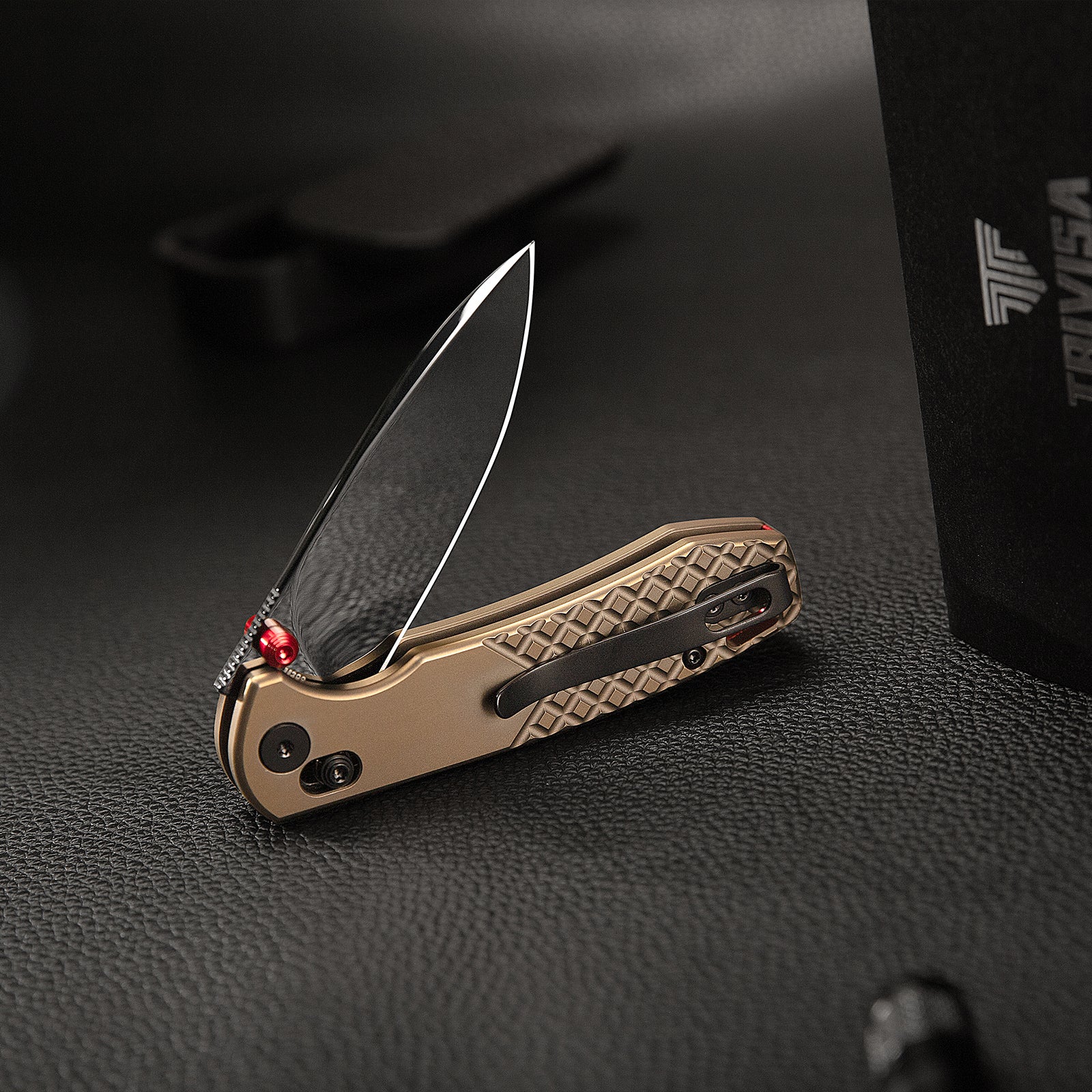 Dragonfly-DM Crossbar Lock EDC Folding Pocket Knife, 2.99'' M390 Steel Blade, Titanium Handle