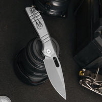 Gecko-S Liner Lock Folding Pocket Knife,3.4'' M390 Steel Blade,Titanium Handle