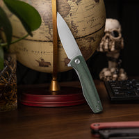 Hummingbird-GM Liner Lock EDC Folding Pocket Knife 2.99'' 14C28N Steel Blade,Micarta Handle