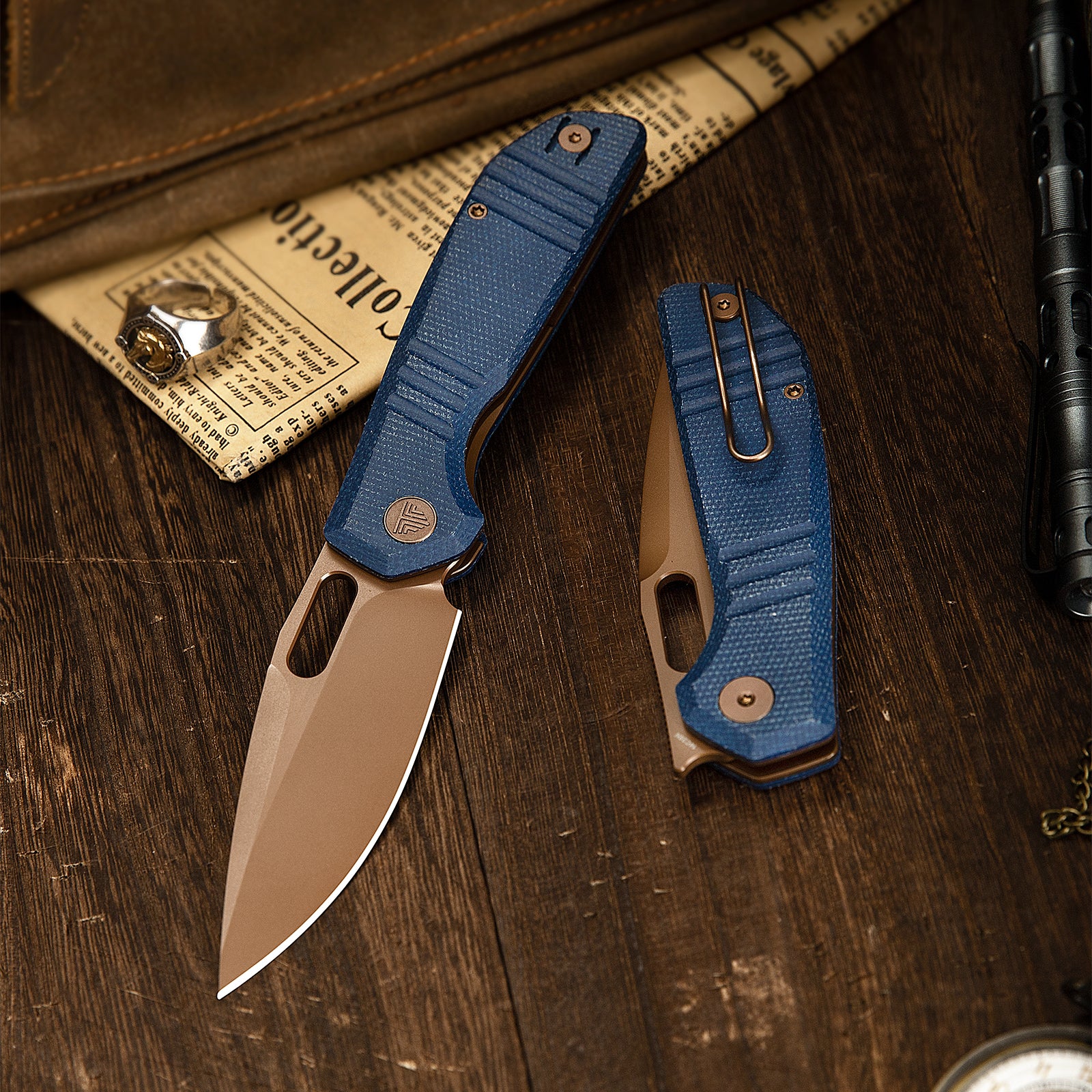 Gecko-LM Liner Lock Folding Pocket Knife,3.4'' 14C28N Steel Blade,  Micarta Handle