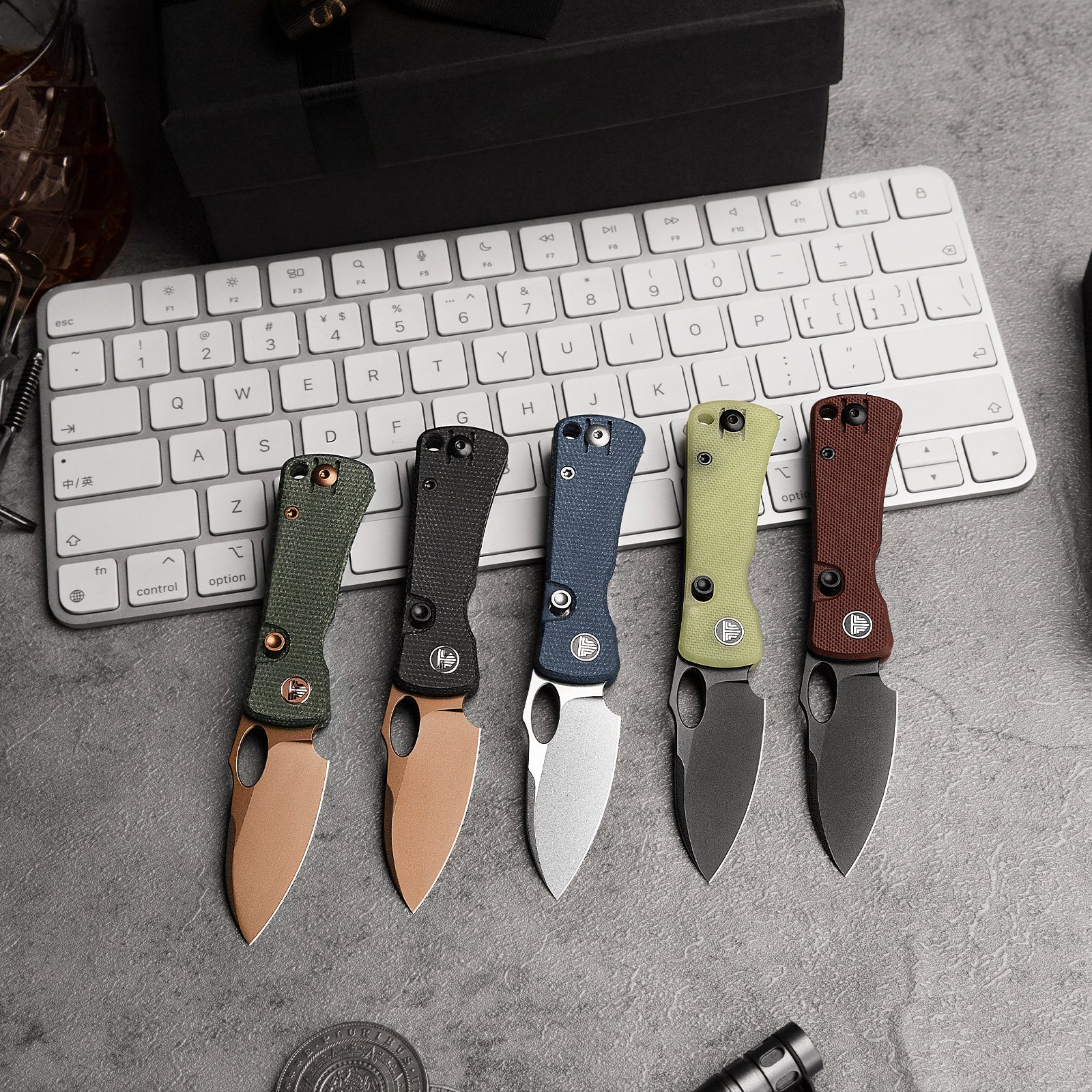 Andromeda-GM Button Liner Lock EDC Folding Knfe,2.3" 14C28N Steel Blade,Micarta Handle