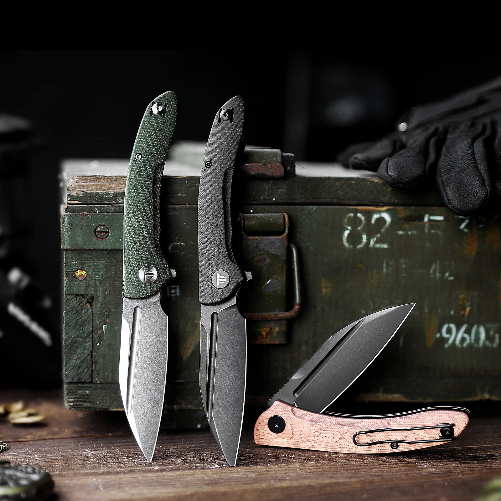 Cuckoo-CU Liner Lock EDC Folding Pocket Knife 3.37'' 14C28N Steel Blade,Copper Foil Handle