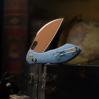 Batwing Plus-LM Crossbar Lock Folding Pocket Knife,3.4'' 14C28N Steel Blade,Micarta Handle