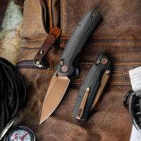 Hornet-BM Crossbar Lock EDC Folding Pocket Knife,3.34" 14C28N Steel Blade,Micarta Handle