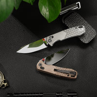 Dragonfly-M Crossbar Lock EDC Folding Pocket Knife, 2.99'' M390 Steel Blade, Titanium Handle