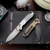 Dragonfly-O Axis Lock EDC Folding Pocket Knife, 2.99'' M390 Steel Blade, Titanium Handle