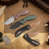 Hippo-GM Crossbar Lock EDC Folding Pocket Knife,3.4" 14C28N Steel Blade,Micarta Handle