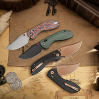 Hippo-GM Crossbar Lock EDC Folding Pocket Knife,3.4" 14C28N Steel Blade,Micarta Handle