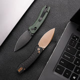Koala-CG Crossbar Lock EDC Folding Pocket Knife,2.56'' N690 Steel Blade, Carbon Fiber G10 Handle