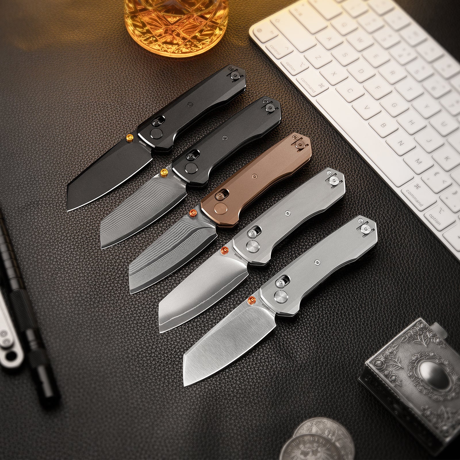 Scarab Ultra-RT Crossbar Lock EDC Folding Pocket Knife,2.99" ZDP-189 Steel Blade,Titanium Handle
