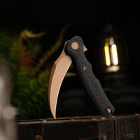 Lacerta-CG Liner Lock EDC Folding Pocket Knife 3.34'' 14C28N Steel Blade,Carbon fiber G10 Handle,Tiguass Design