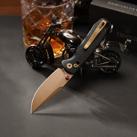 Butterfly-CG Crossbar Lock EDC Folding Pocket Knife,2.99'' 14C28N Steel Blade,Carbon Fiber G10 Handle