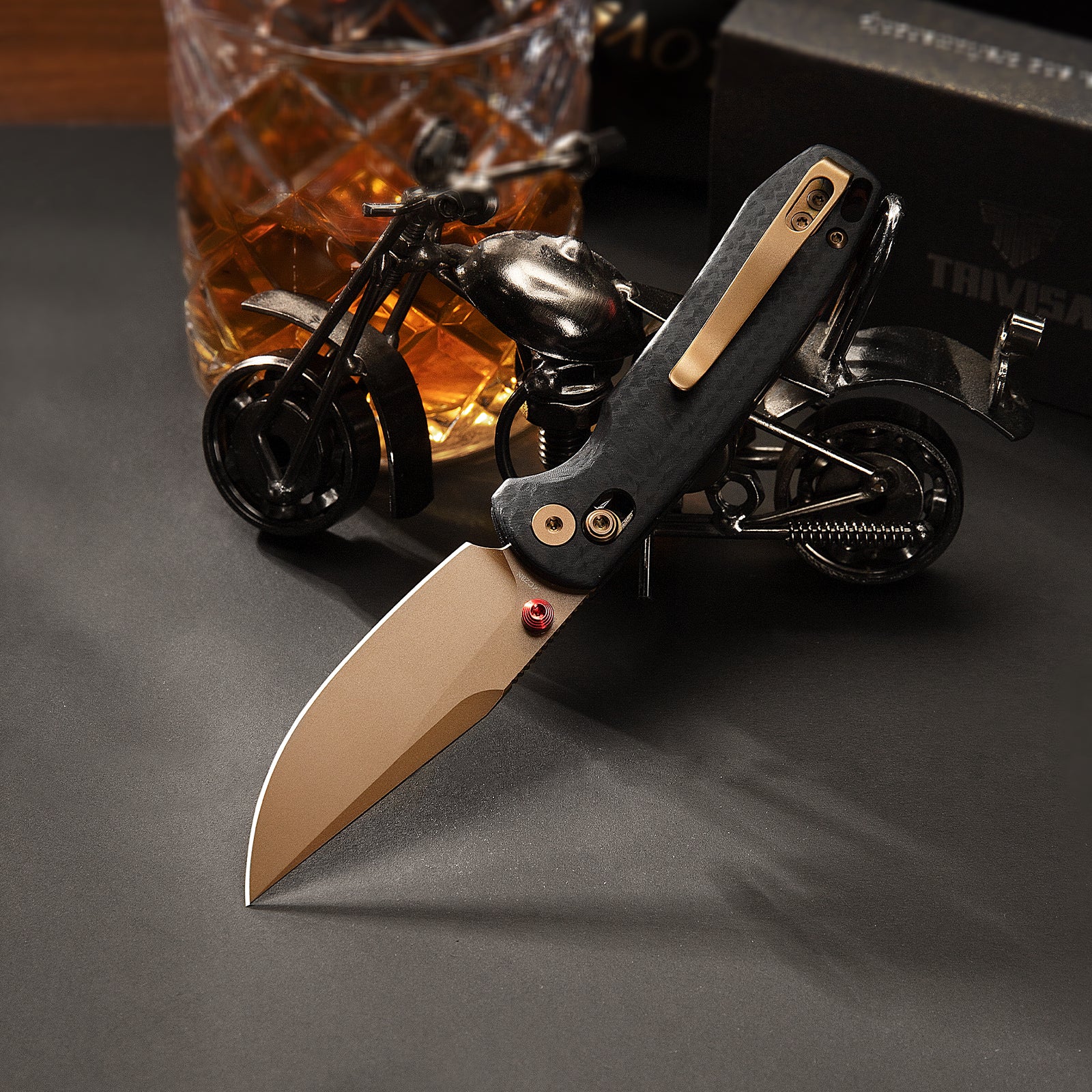 Butterfly-CG Crossbar Lock EDC Folding Pocket Knife,2.99'' 14C28N Steel Blade,Carbon Fiber G10 Handle
