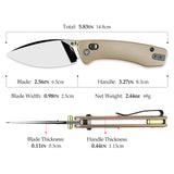 Koala Ultra-M Crossbar Lock EDC Folding Pocket Knife,2.56'' Mirror Polish M390 Steel Blade, Titanium Handle