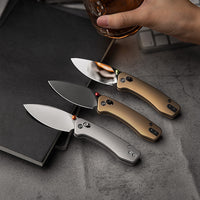 Koala Ultra-M Crossbar Lock EDC Folding Pocket Knife,2.56'' Mirror Polish M390 Steel Blade, Titanium Handle