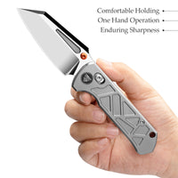 Skarn-M Crossbar Lock EDC Folding Pocket Knife,Mirror Finished 2.9'' M390 Steel Blade, Titanium Handle