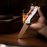 Dickybird-WG Liner Lock EDC Folding Pocket Knife 2.99'' 14C28N Steel Blade,G10 Handle