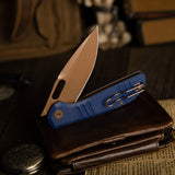 Gecko-LM Liner Lock Folding Pocket Knife,3.4'' 14C28N Steel Blade,  Micarta Handle
