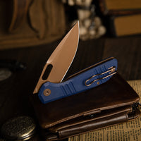 Gecko-LM Liner Lock Folding Pocket Knife,3.4'' 14C28N Steel Blade,  Micarta Handle