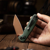 Firefly-GM Crossbar Lock EDC Folding Pocket Knife,2.99" 14C28N Steel Blade,Micarta Handle